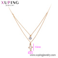 44159 Xuping Schmuck vergoldet Kette Halskette, neueste Design 18 Karat Gold Kreuz Halskette